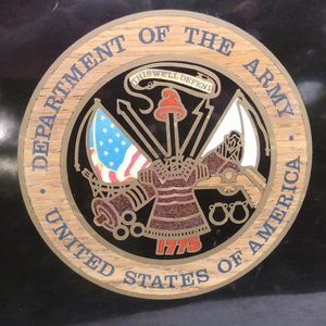 Cuoroc Serving Tray inlaid Dept of Army chip at corner, see pictures